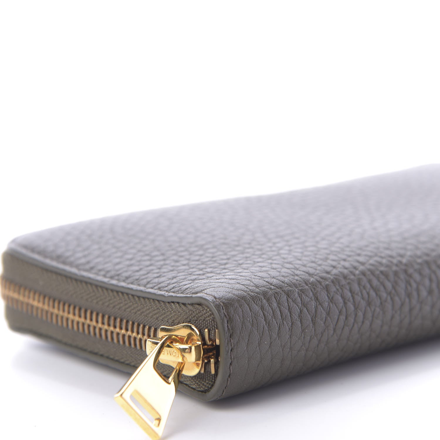 Tom Ford Grained Calfskin TF Zip Around Wallet Graphite 6 of 8