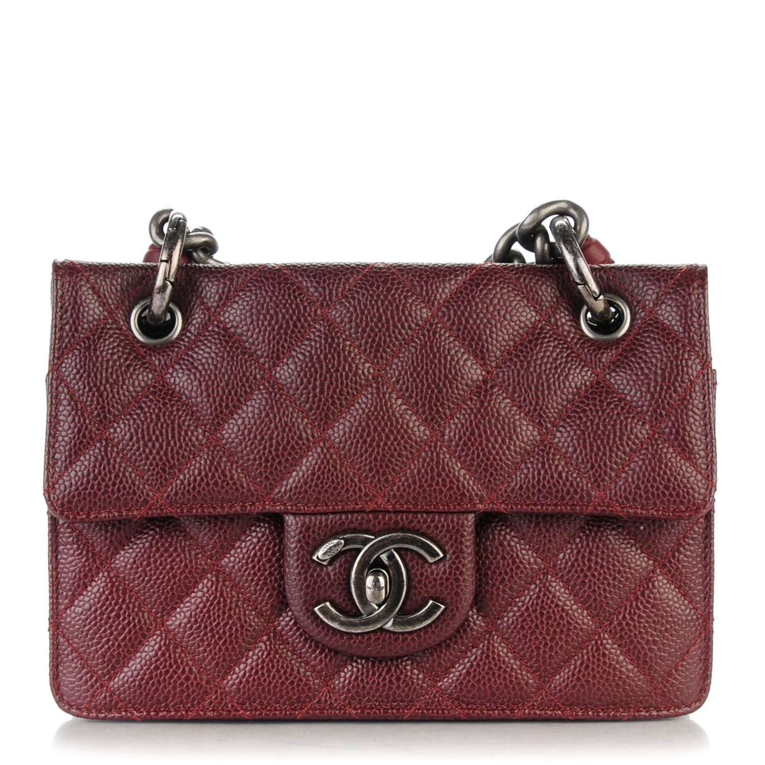 Chanel Caviar Quilted Small Retro Class Flap Burgundy 1 of 6
