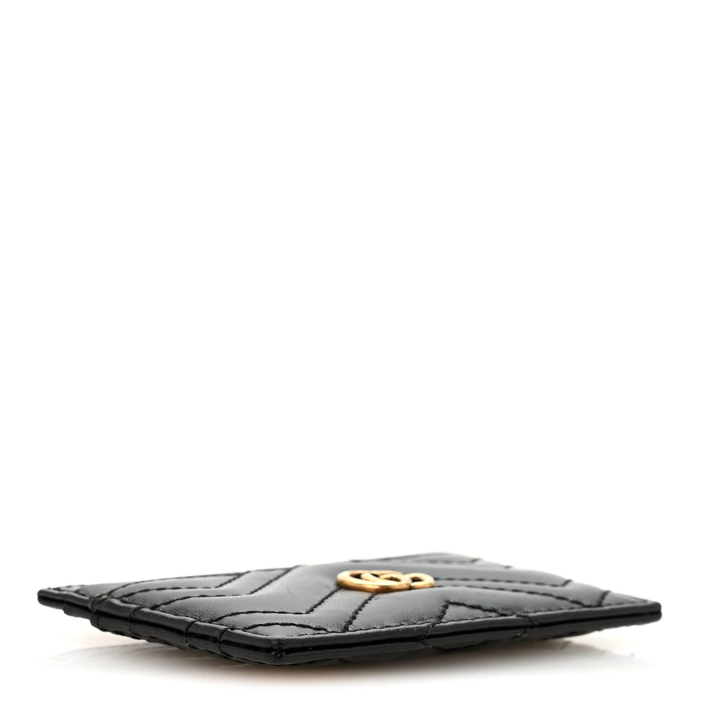 Calfskin Matelasse GG Marmont Card Holder Black