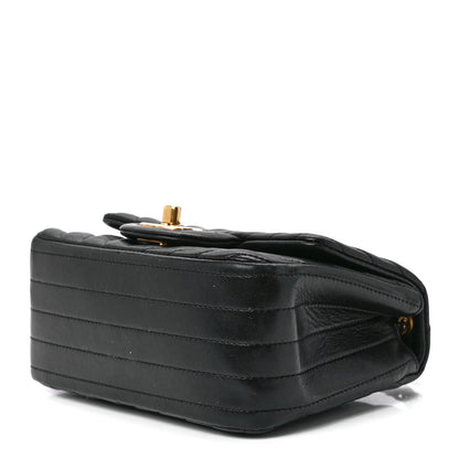Chanel Lambskin Chevron Quilted Mini Square Flap Black 10 of 12