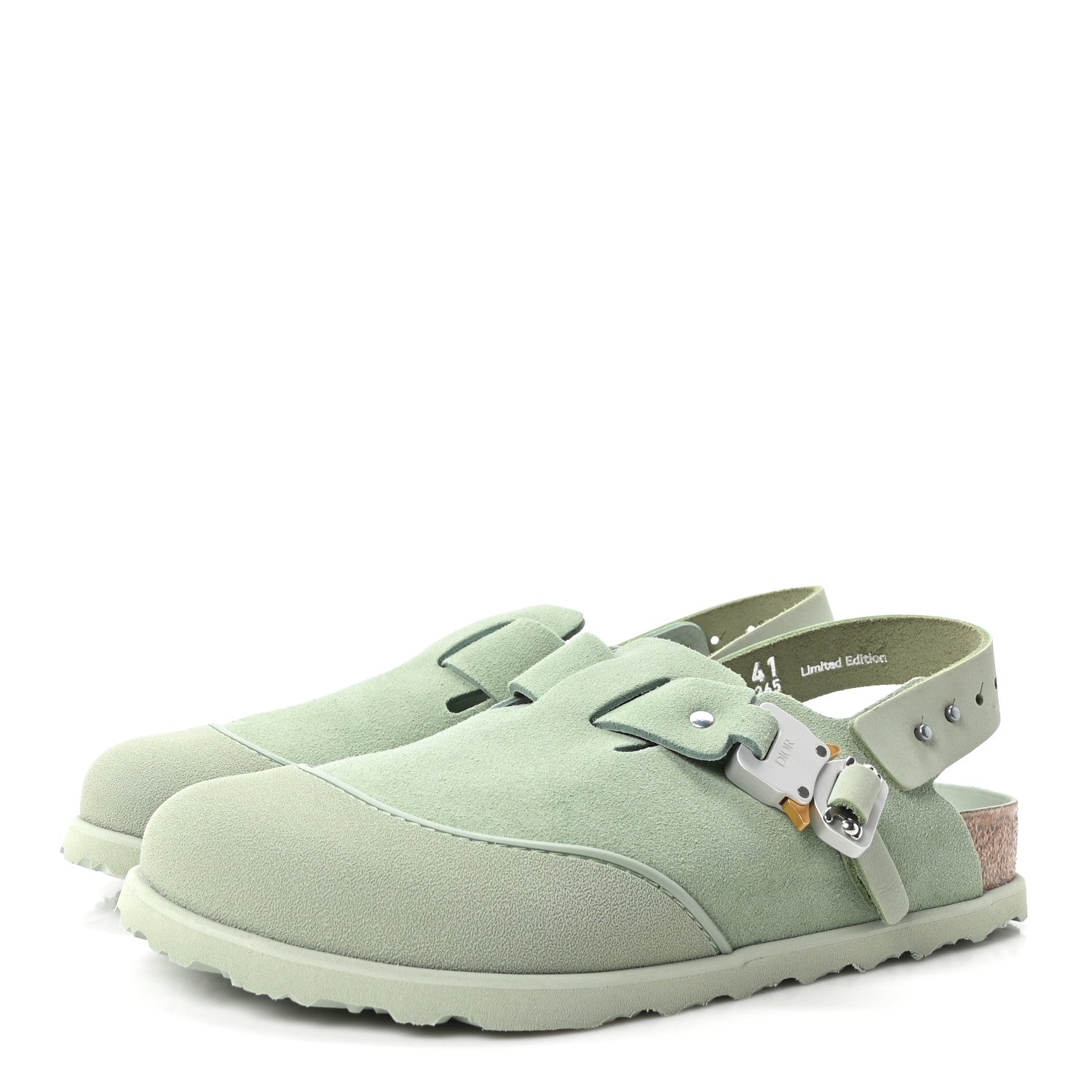 Christian Dior X BIRKENSTOCK Suede Calfskin Tokio Mule 41 Water Green 4 of 10