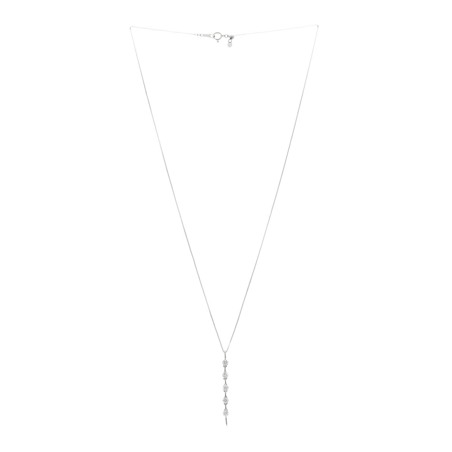 Parker & West by FASHIONPHILE Platinum Diamond .50ctw Drop Pendant Necklace 3 of 5