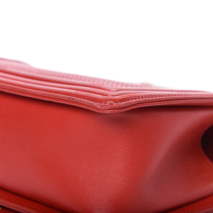 Chanel Lambskin Embossed Medium Boy Cube Flap Red 13 of 19