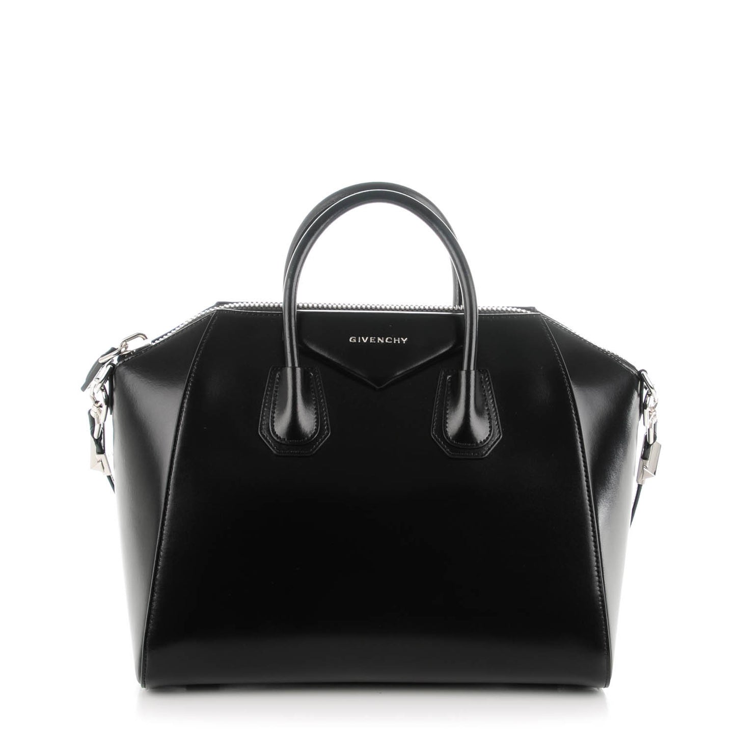 Shiny Lord Calfskin Medium Antigona Black