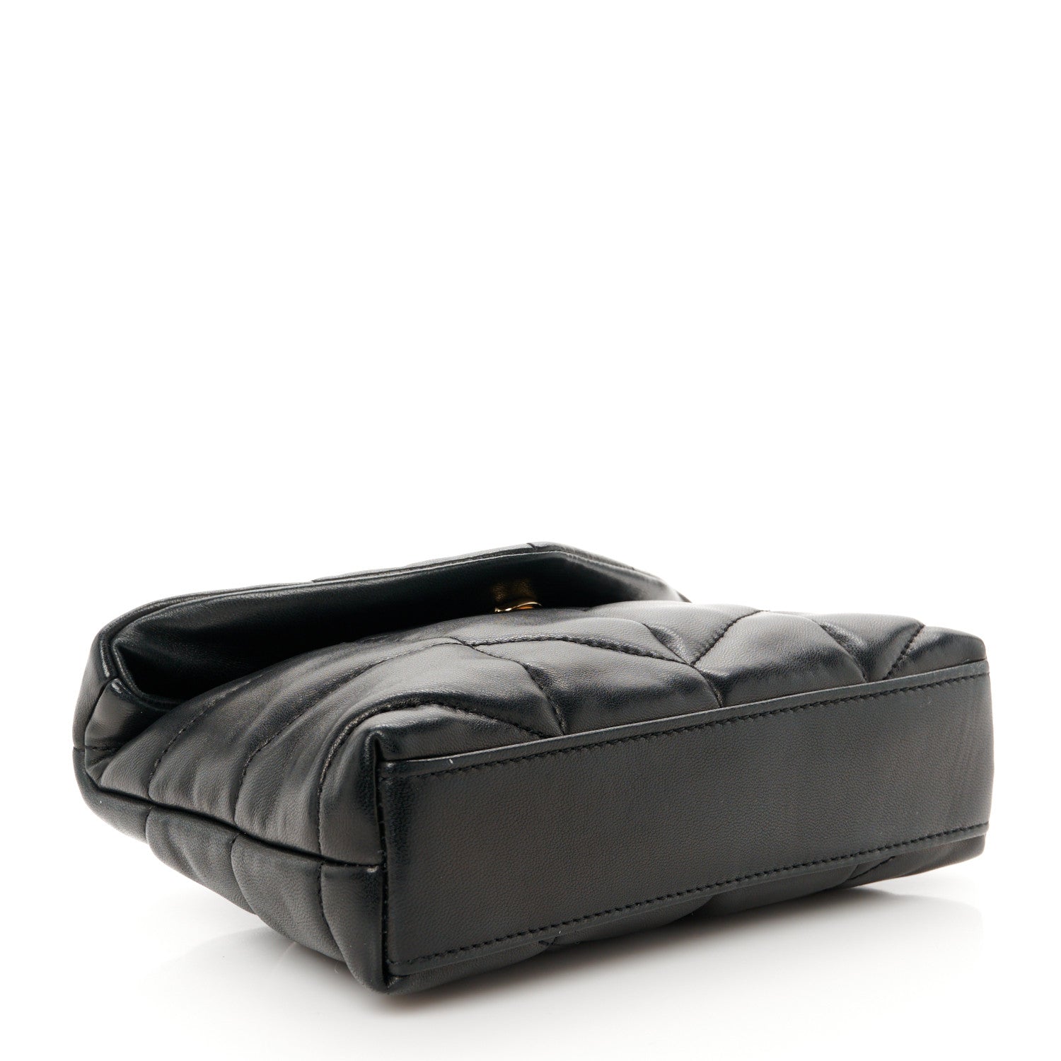 Saint Laurent Lambskin Monogram Loulou Puffer Pouch Clutch Black 4 of 11