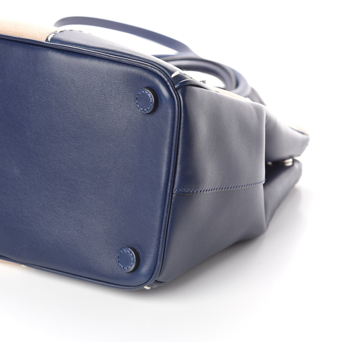 Canvas Calfskin Medium City Stitch Tote Corda Royal
