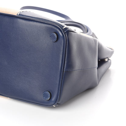 Prada Canvas Calfskin Medium City Stitch Tote Corda Royal 9 of 9