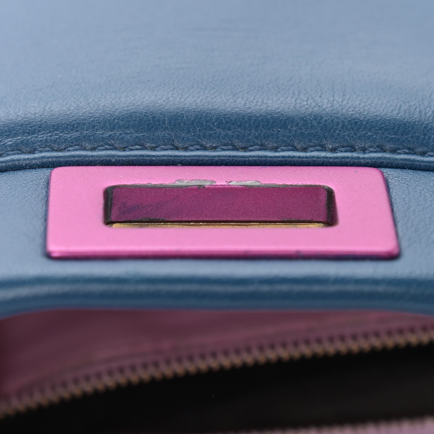 Fendi Nappa Colorblock Mini Peekaboo Iconic Satchel Iris Magenta Bubblegum 10 of 12