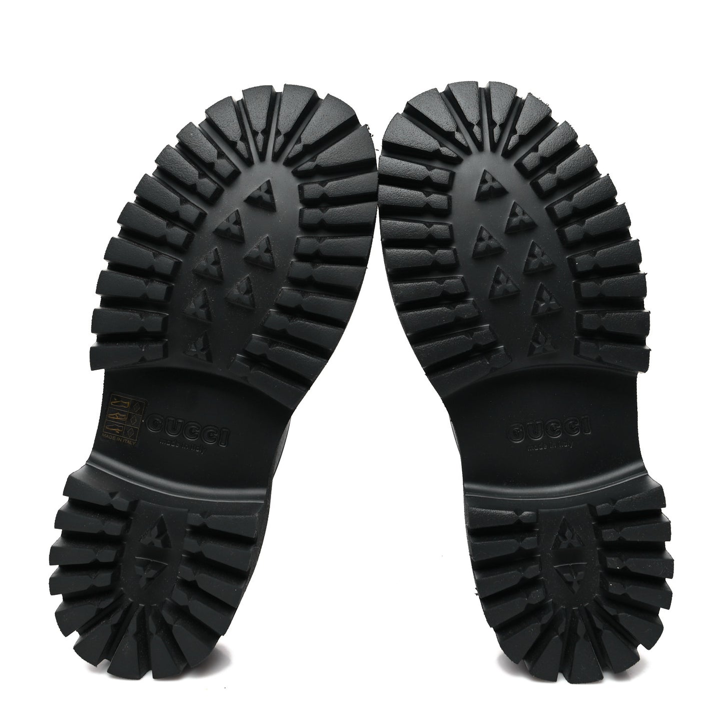 Rubber GG Monogram Perforated Elea Platform 55mm Lug Sole Sandals 39 Black