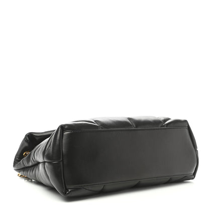 Saint Laurent Lambskin Quilted Medium Loulou Puffer Monogram Chain Satchel Black 4 of 11