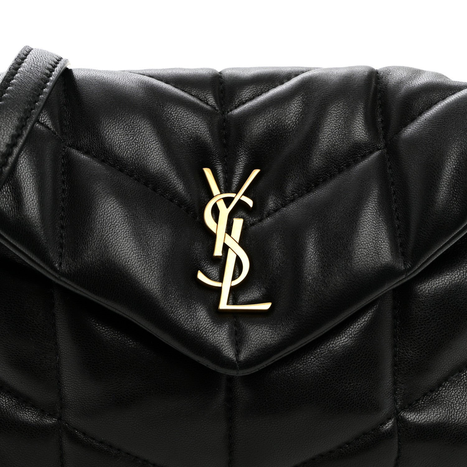 Saint Laurent Lambskin Quilted Toy Loulou Puffer Monogram Chain Satchel Black 7 of 9