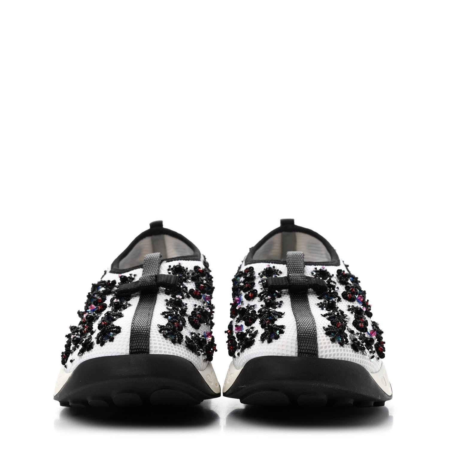 Christian Dior Technical Canvas Embellished Dior Fusion Sneakers 36.5 White Black 2 of 4