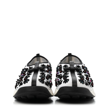 Christian Dior Technical Canvas Embellished Dior Fusion Sneakers 36.5 White Black 2 of 4