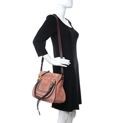 Chloe Suede Calfskin Braided Medium Marcie Double Carry Canyon Rose 2 of 14