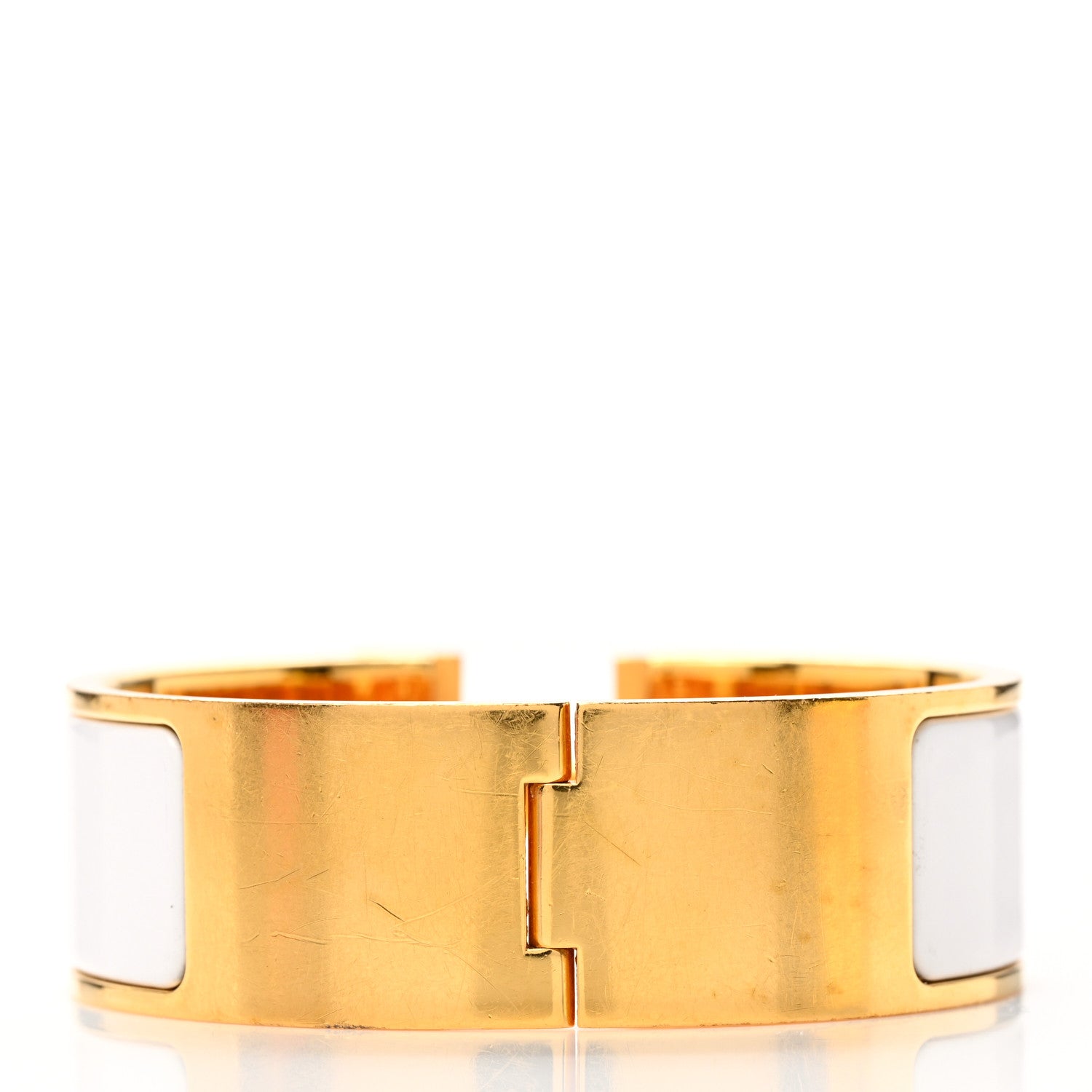 Hermes Enamel Wide Clic Clac H Bracelet PM White 3 of 6