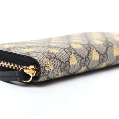 Gucci GG Supreme Monogram Bees Zip Around Wallet 6 of 11