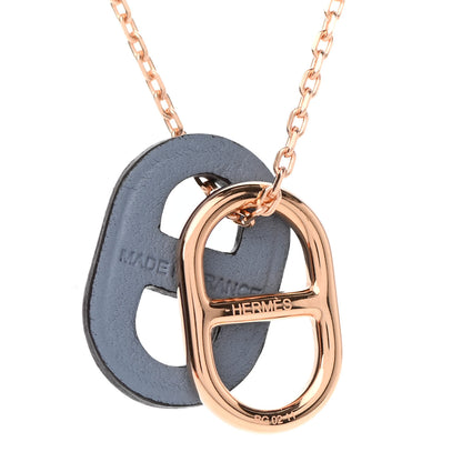Hermes Swift O'Maillon Pendant Necklace Bleu Lin 2 of 4