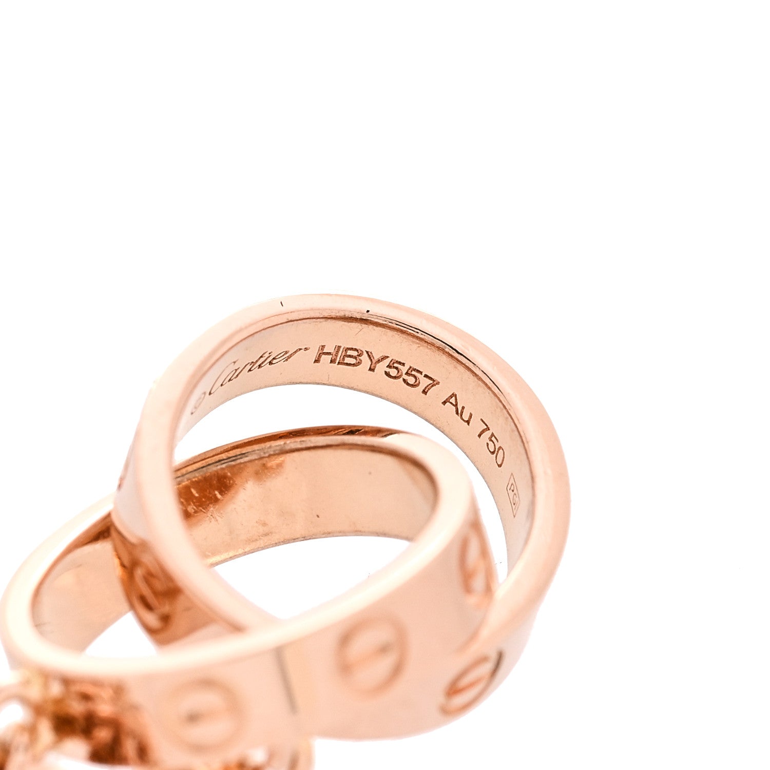 Cartier 18K Pink Gold Interlocking LOVE Necklace 5 of 6