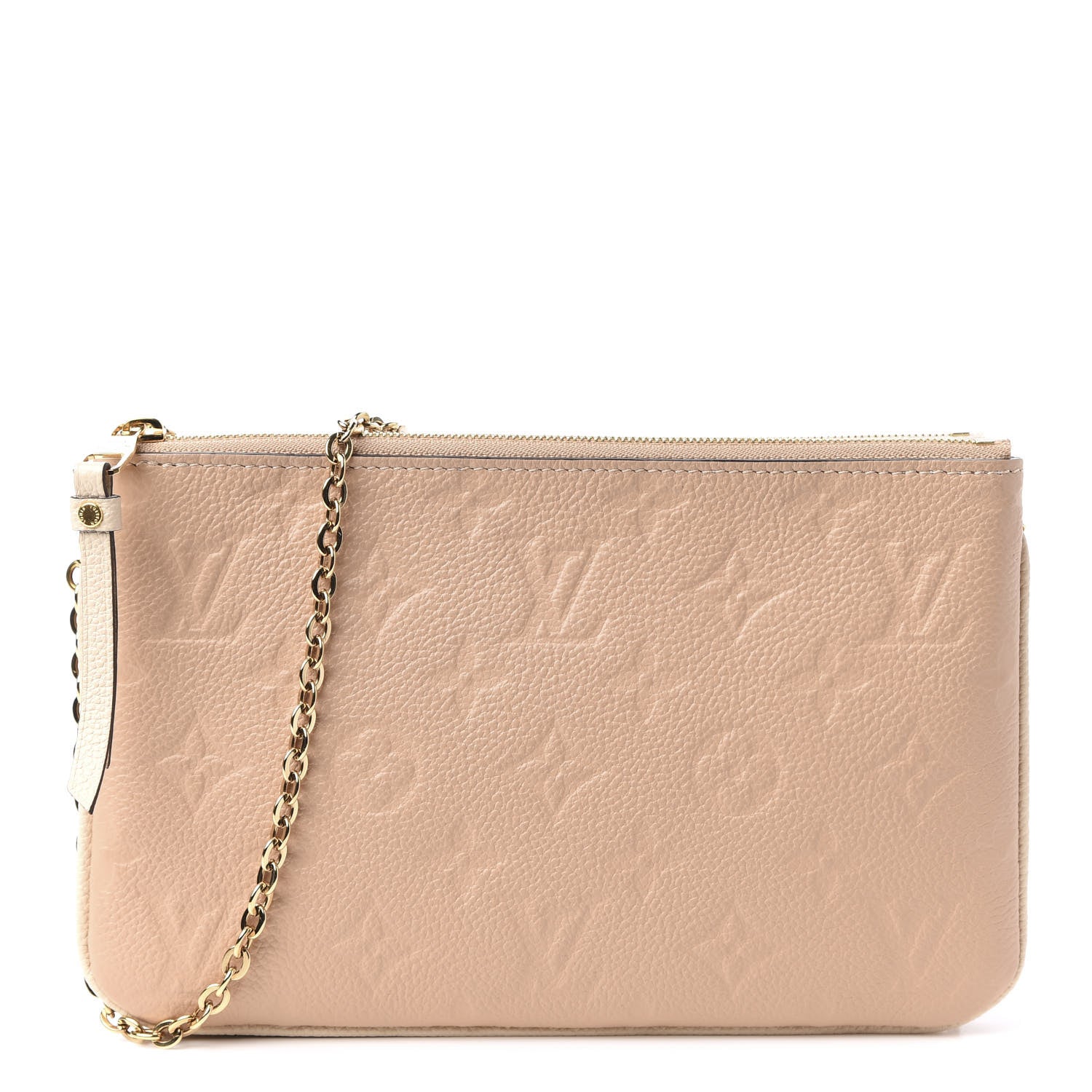 Louis Vuitton Empreinte Double Zip Pochette Beige Rose Creme 1 of 9