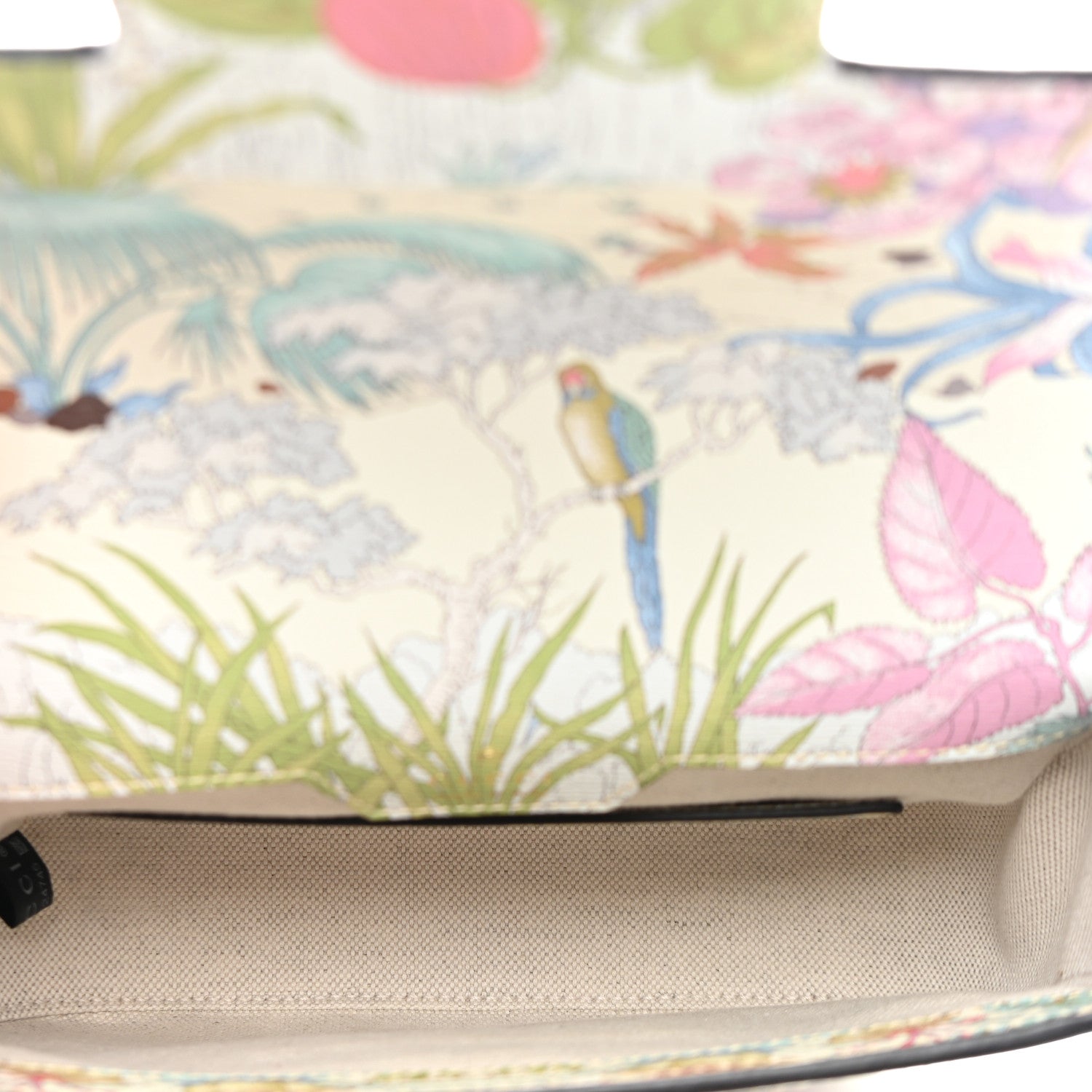 Gucci New Shangai Calfskin Tiger Savanah Web Mini Horsebit 1955 Shoulder Bag Chalky White Multicolor 5 of 10
