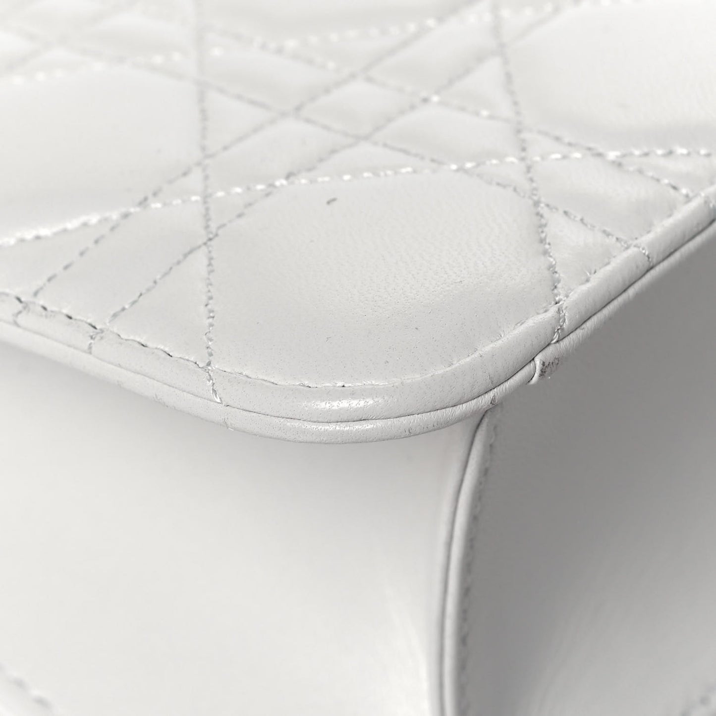 Lambskin Cannage Miss Dior Promenade Pouch White