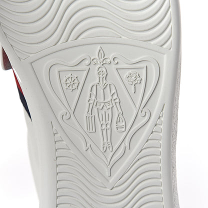 Gucci Calfskin Ayers Embroidered Web Mens Ace Removable Patches High Top Sneakers 11 White 6 of 9