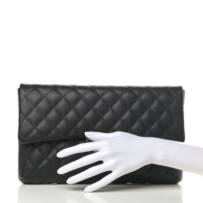 Chanel Caviar Quilted Flap Clutch Black 2 of 7