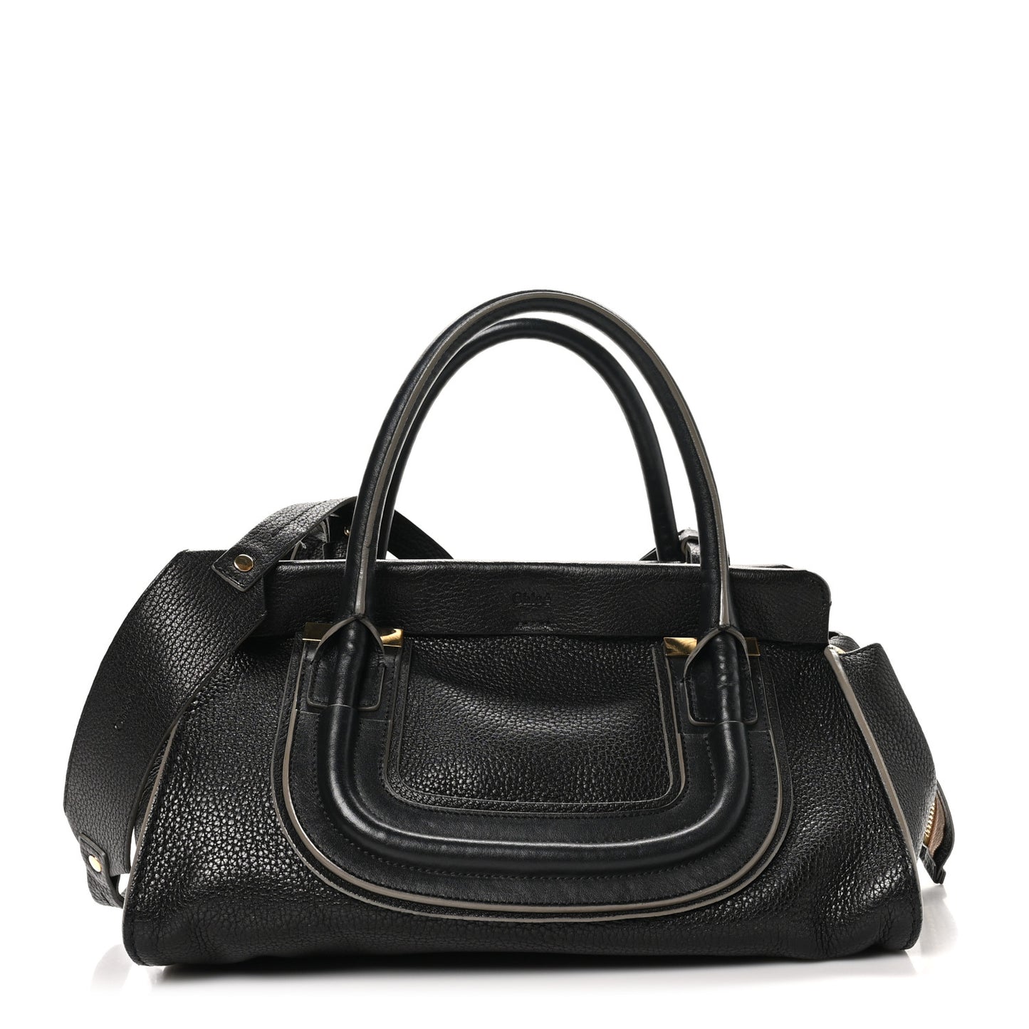 Calfskin Medium Everston Satchel Black