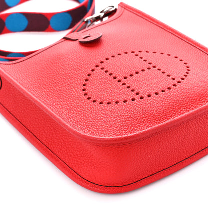 Hermes Taurillon Maurice Flipperball Sangle Evelyne TPM Rouge De Coeur Bleu Frida 9 of 11