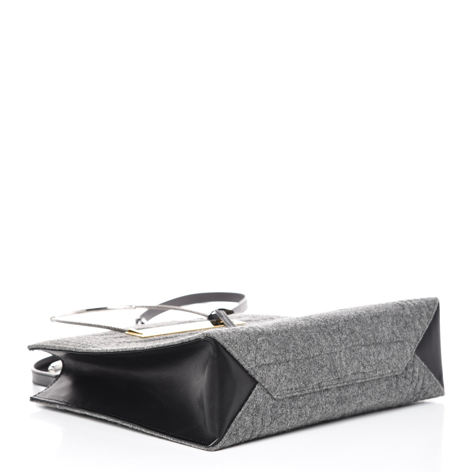 Balenciaga Crocodile Embossed Wool Small Cable Shopper Tote Grey 4 of 8