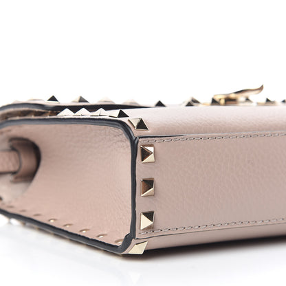 Valentino Garavani Pebbled Calfskin Medium Rockstud Flip Lock Crossbody Bag Poudre 5 of 9