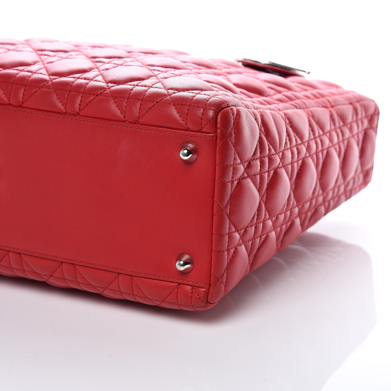 Christian Dior Lambskin Cannage Large Lady Dior Red 6 of 15