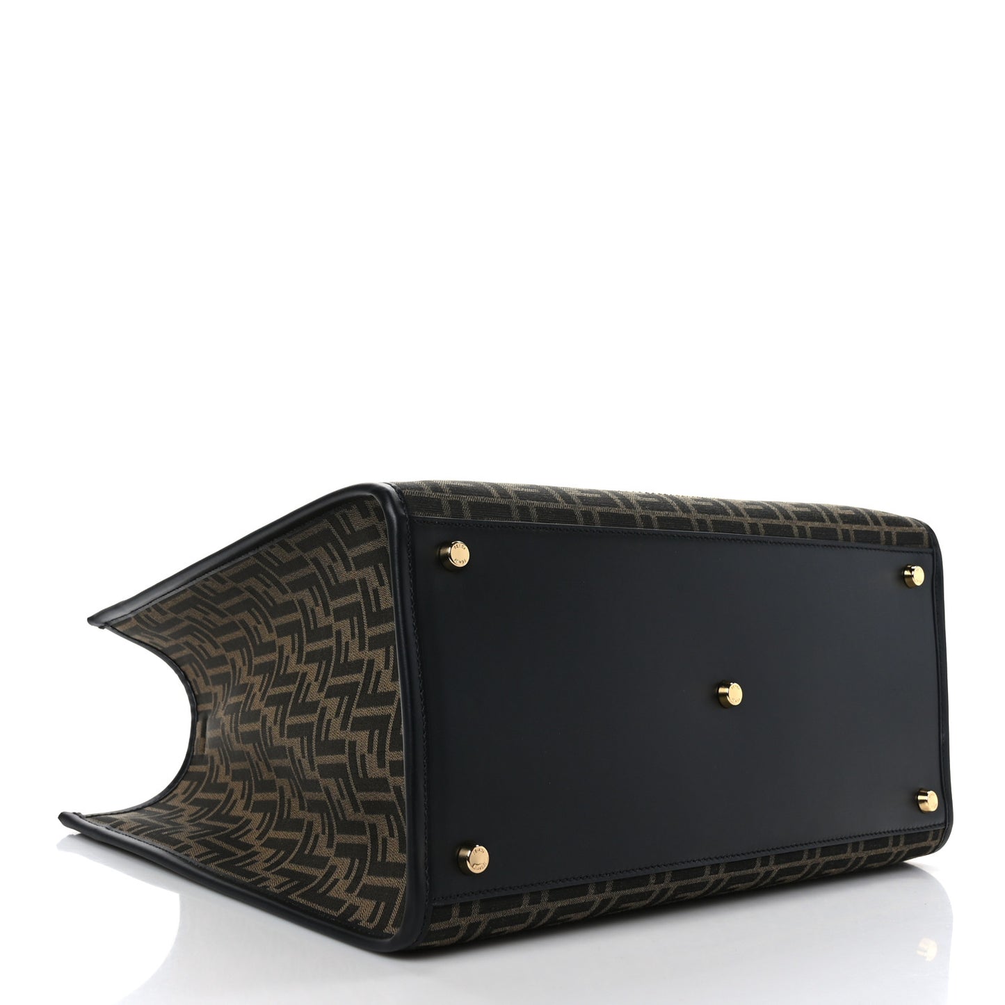 X VERSACE Fabric Jacquard Calfskin Plexiglass Fendace FF Medusa Studded Large Fendi Sunshine Shopper Tote Marrone Fuxia
