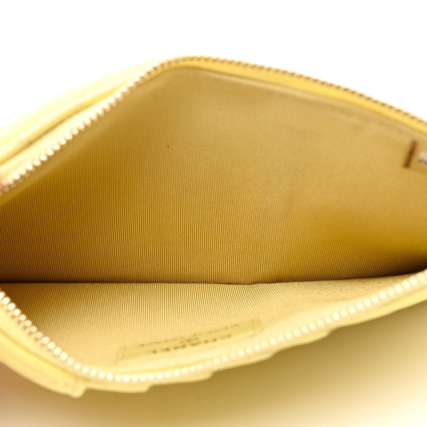 Chanel Caviar Quilted Classic Flat Wallet Pouch Yellow 6 of 7