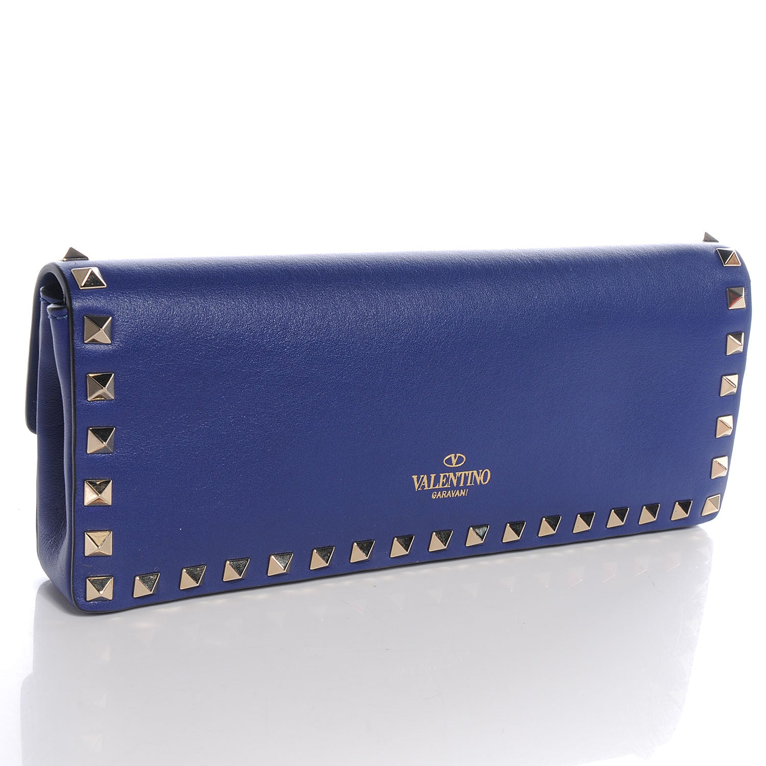 Valentino Garavani Nappa Rockstud Bangle Clutch Blue China 3 of 7