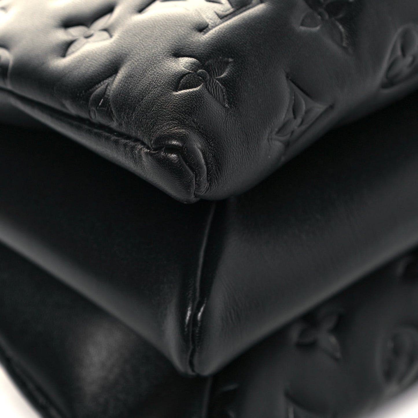 Lambskin Embossed Monogram Coussin PM Black