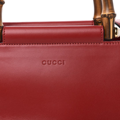 Gucci Nappa Bamboo Medium Nymphaea Top Handle Bag Hibiscus Red 10 of 10