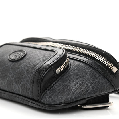 Gucci GG Supreme Monogram Textured Calfskin Retro Interlocking G Belt Bag Black 8 of 8