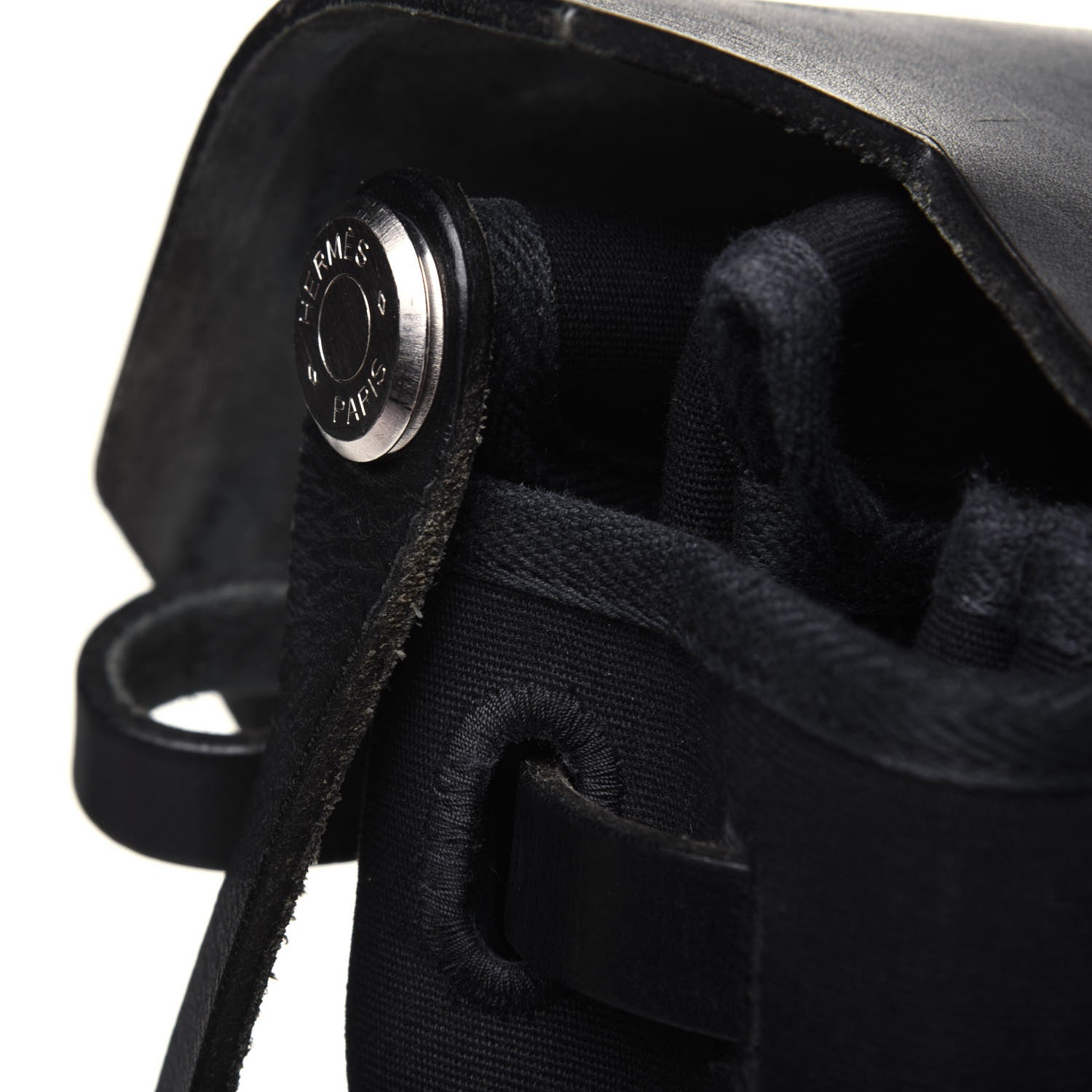 Hermes Toile Vache Calfskin Herbag 40 GM Black 18 of 30
