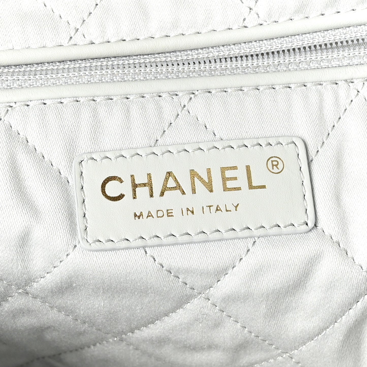Shiny Calfskin Quilted Chanel 22 Light Blue