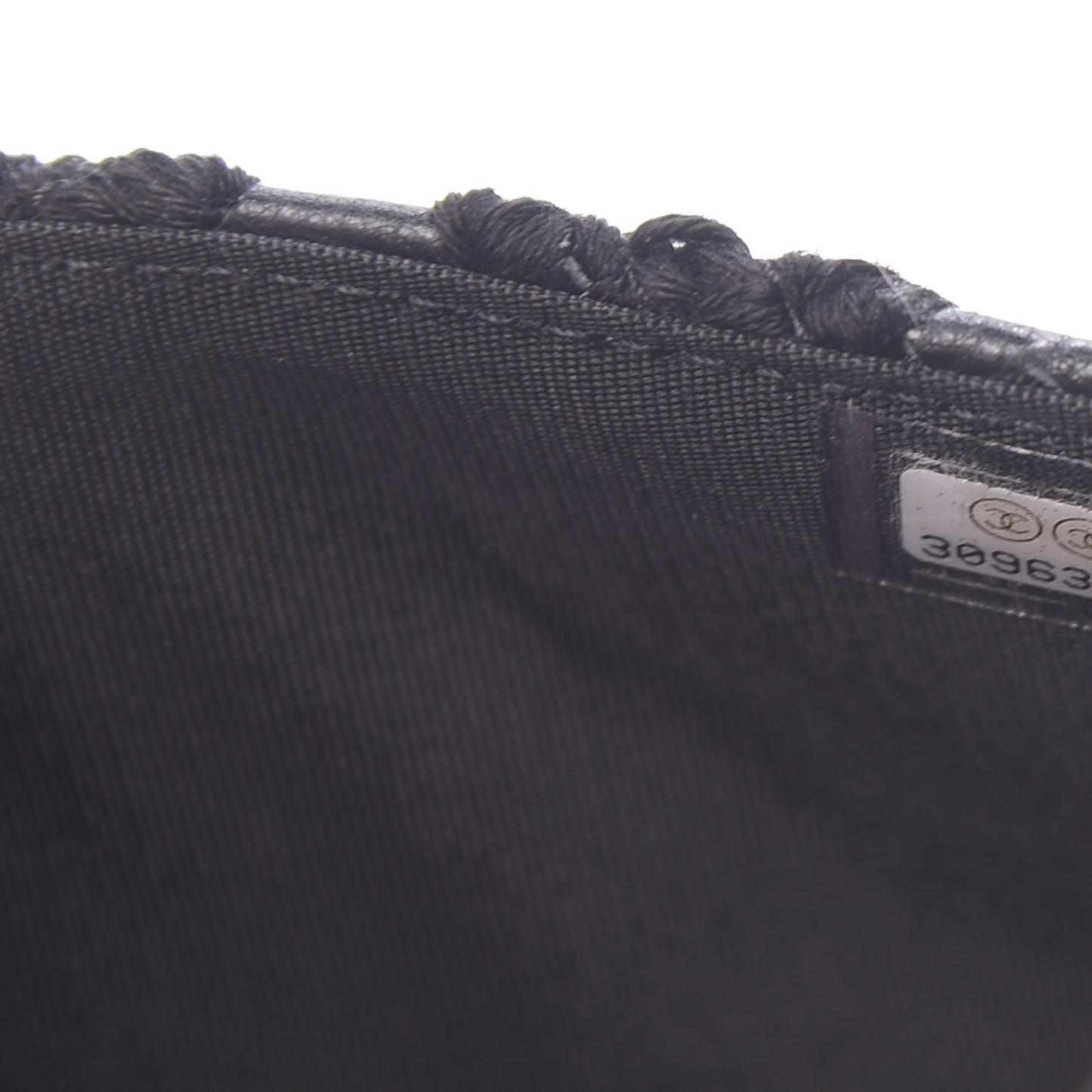 Calfskin Crochet 19 Wallet On Chain WOC Black
