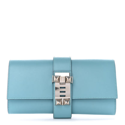 Hermes Tadelakt Medor 23 Clutch Bleu Atoll 1 of 12