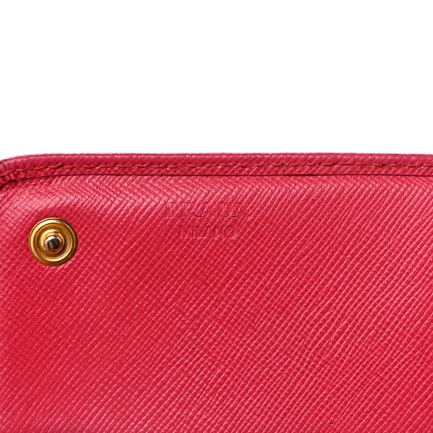 Prada Saffiano Metal Continental Flap Wallet Peonia 7 of 15