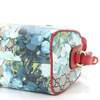 Gucci GG Supreme Monogram Blooms Mini Boston Navy Blue Hibiscus 10 of 10
