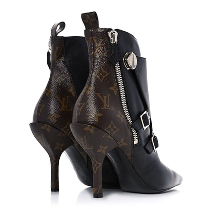 Louis Vuitton Calfskin Monogram Janet Ankle Boots 39 Black 4 of 11