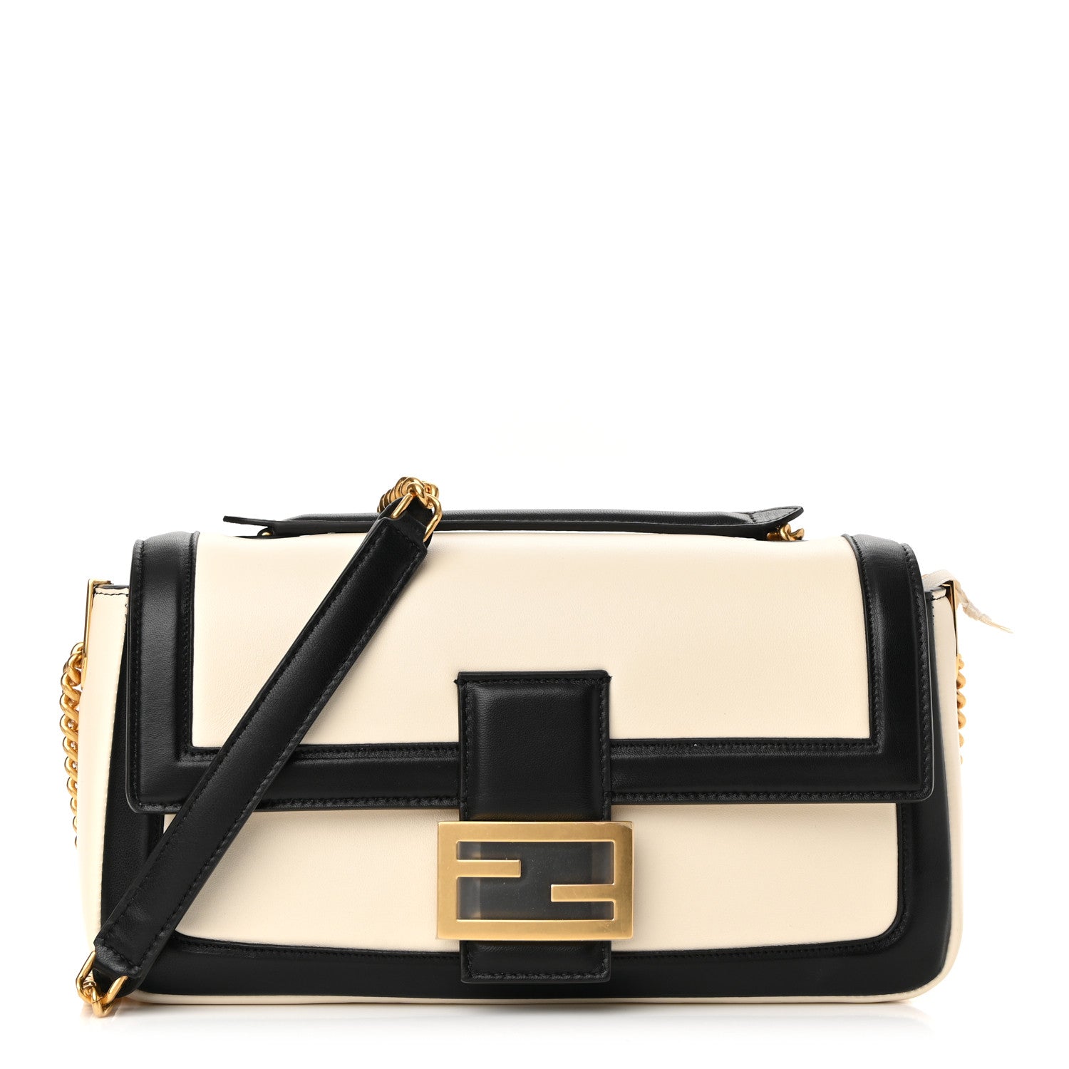 Fendi Nappa Apolo Bi-Color Chain Baguette Uovo Black 1 of 10