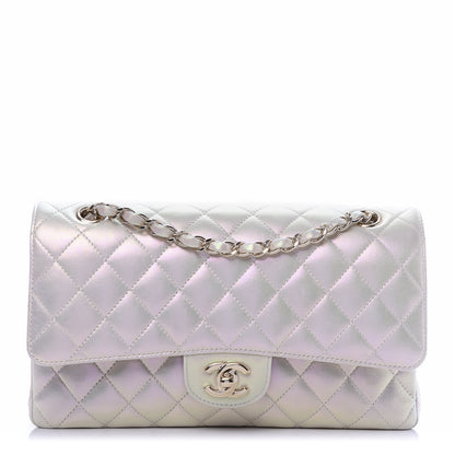 Chanel Iridescent Lambskin Quilted Medium Double Flap Ivory 1 of 11