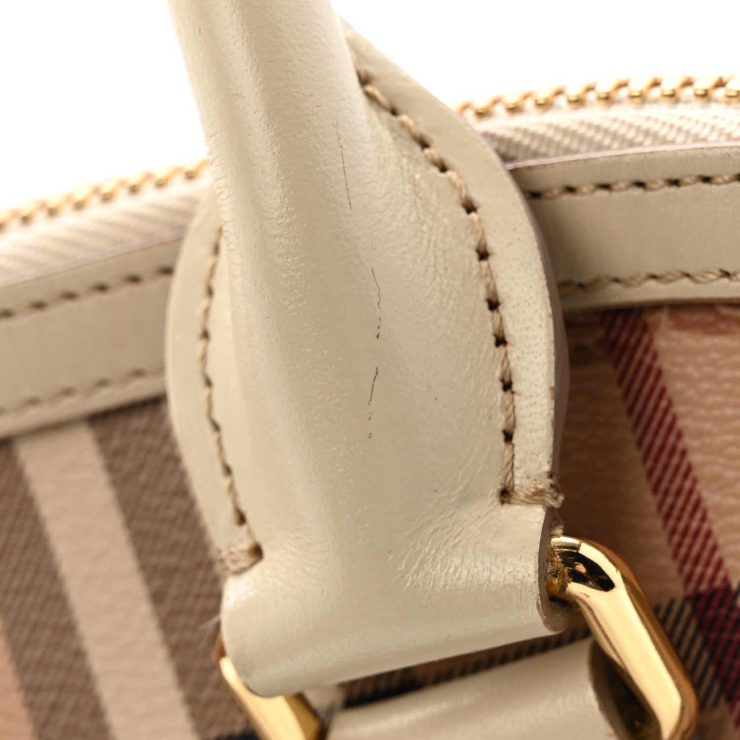 Burberry Haymarket Check Small Orchard Bowling Bag White 13 of 17