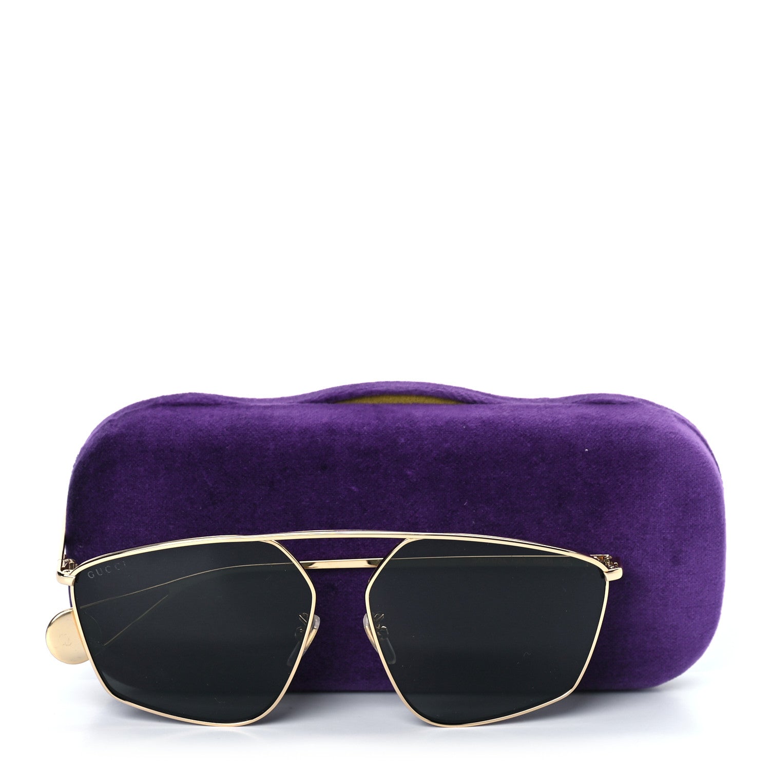 Gucci Square Frame GG0437SA Sunglasses Gold 7 of 7
