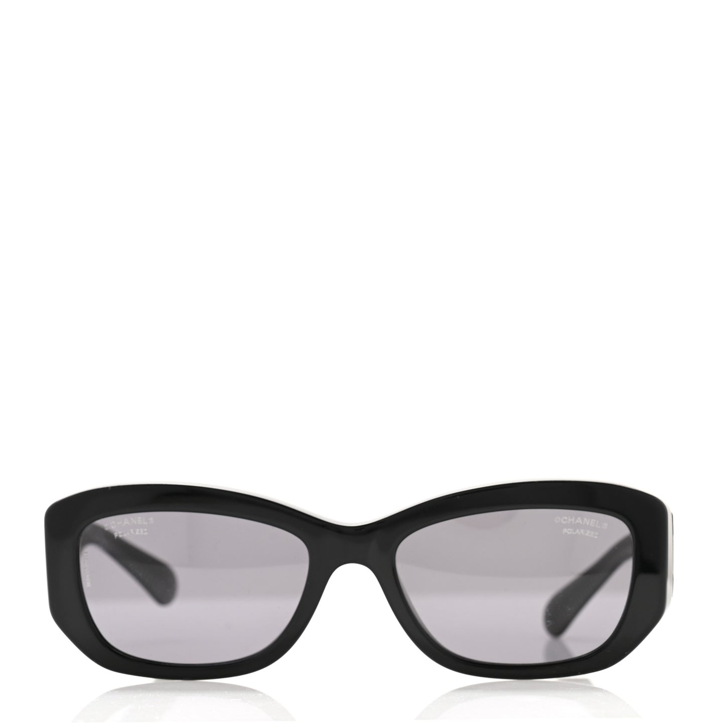 Acetate Polarized Rectangle Sunglasses 5493-A Black